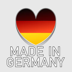 Obraz premium german national colored heart with text made in germany