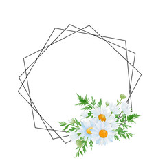 bouquet of daisy flowers frame