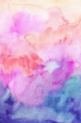 Obraz na płótnie Canvas Watercolor abstract background, rainbow, hand-painted texture, watercolor stains. Design for backgrounds, wallpapers, covers and packaging.