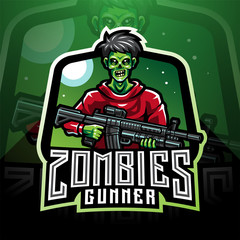 Zombie gunner esport mascot logo © Visink.art