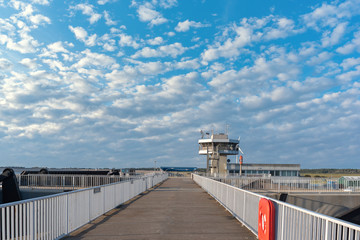 Eider barrier called Eidersperrwerk near Wesselburenerkoog