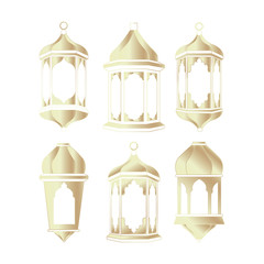 Set of islamic lantern with arabic style