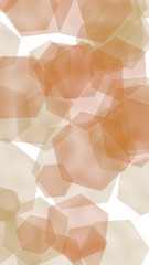 Multicolored translucent hexagons on white background. Vertical image orientation. 3D illustration