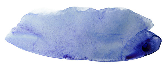 grunge blue watercolor stain on a white background