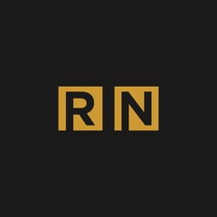 abstract initial letter R N  logo design template