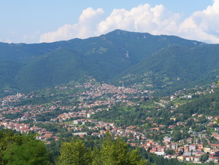 Fototapeta na wymiar Beautiful aerial view of Bergamo Italy
