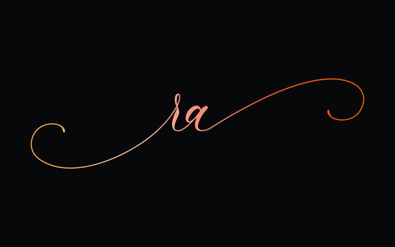ra or r, a Lowercase Cursive Letter Initial Logo Design, Vector Template