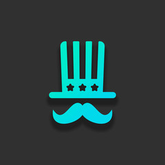 4 july, independence day. hat and mustache icon. Colorful logo c