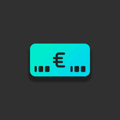 Money voutcher. EURO Card icon. Colorful logo concept with soft