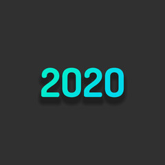 2020 number icon. Happy New Year. Colorful logo concept with sof