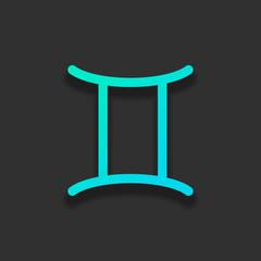Astrological sign. Gemini simple icon. Colorful logo concept wit