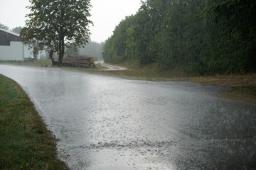 road in the rain