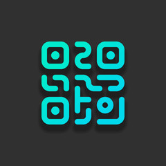 QR code. Technology icon. Simple logo. Colorful logo concept wit