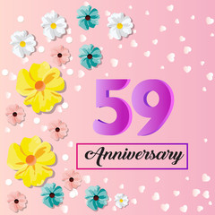 59 years anniversary celebration logo vector template design