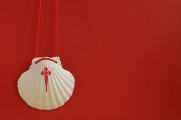 pilgrim shell Way of St James, Camino de Santiago, to Compostela, Galicia, Spain
