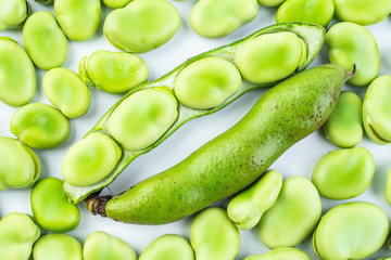 Full screen green fresh broad beans