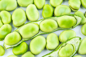 Full screen green fresh broad beans