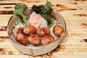 Thai sausage (Isan sausage), Northeastern food in Thailand.