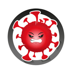 COVID 19 CORONAVIRUS FURIOUS ANGRY - Emoticon Icon Emoji VECTOR - JPEG - PNG CUSTOMIZABLE