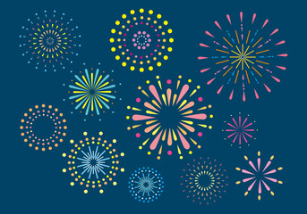 花火のイラスト（カラー）