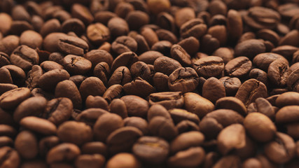 coffee beans background with brown