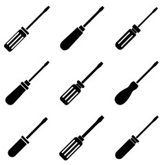 Screwdriver icon, logo isolated on white background