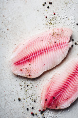 Fish fillet with spices.