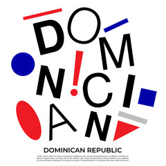 Set of country name with geometric elements : Vector Illustration