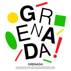 Set of country name with geometric elements : Vector Illustration