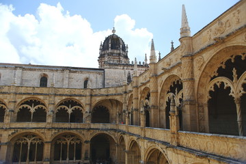 The Jeronimos Monastery, famous Lisbon landmark in Belem in Manuelino style