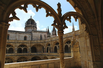 Fototapeta premium The Jeronimos Monastery, famous Lisbon landmark in Belem in Manuelino style