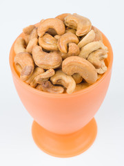 cashew nuts on white background