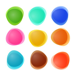 Empty Abstract Vector Colorful Shapes Isolated on White Background