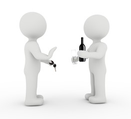 3D white character and road safety