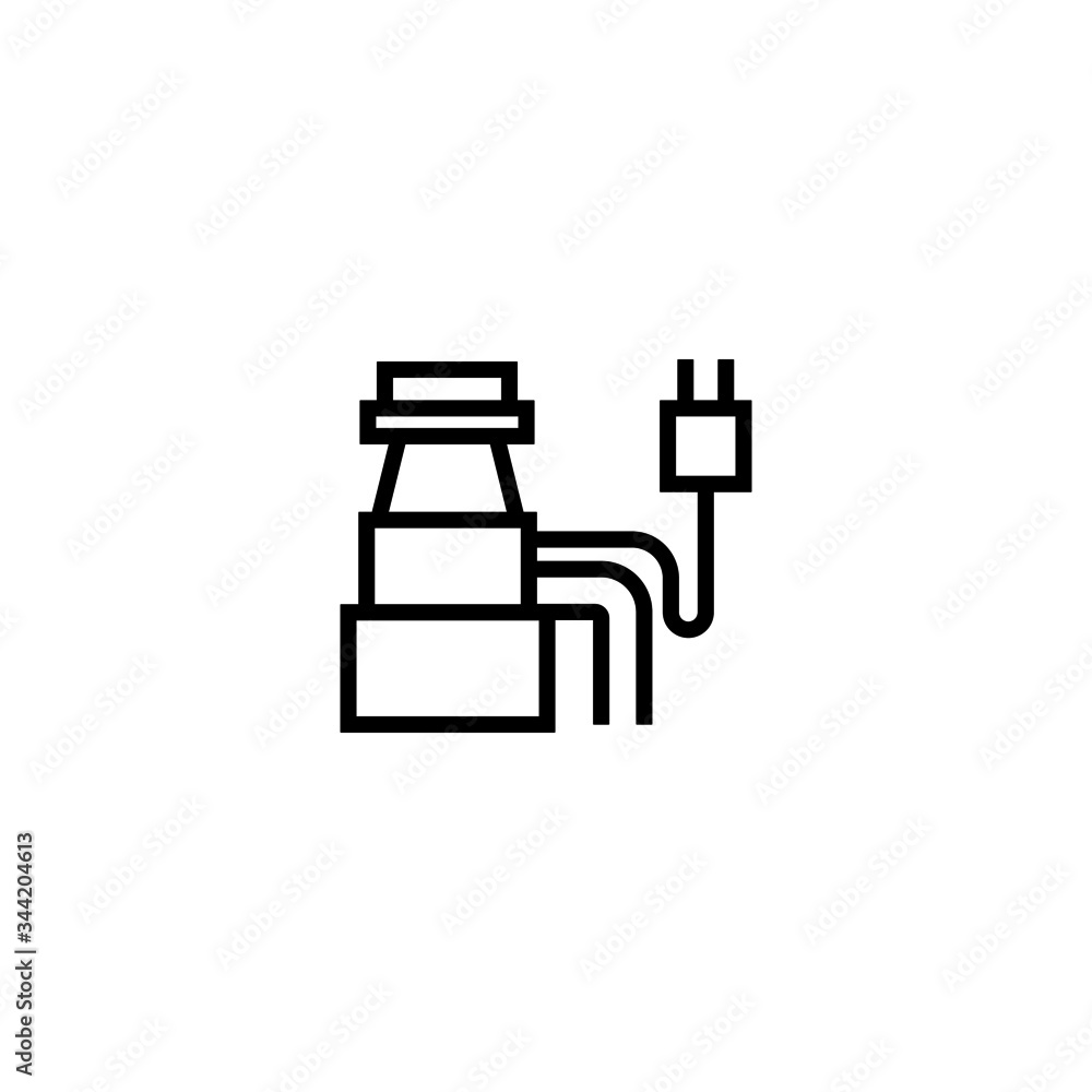 Aufkleber garbage disposal vector icon in outline, linear style isolated on white background
