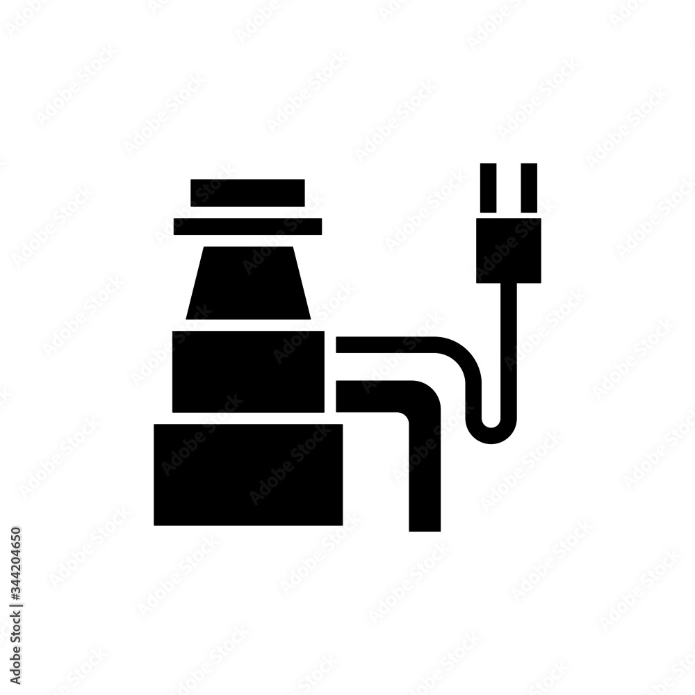 Aufkleber garbage disposal vector icon in black flat shape design isolated on white background