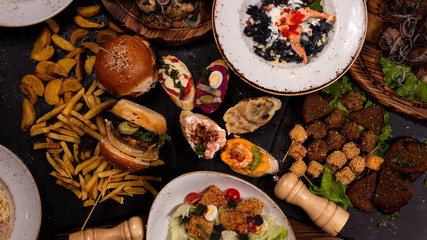 Food still life top view