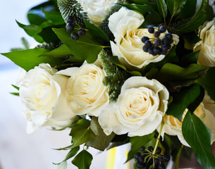 natural roses flower bouquet close up