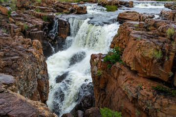 Beautiful waterfall at the Potholes at Panorama Route in South Africa