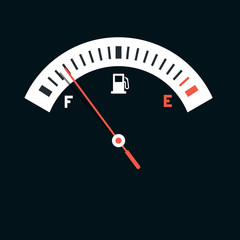 Fuel Icon on Black Background. Gasoline Vector Symbol.