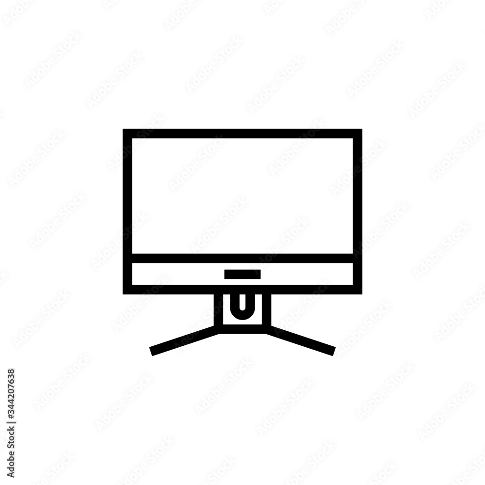 Poster lcd vector icon in outline, linear style isolated on white background