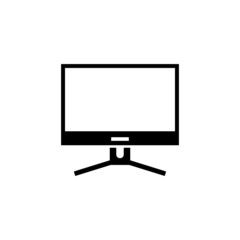 Lcd vector icon in black solid style isolated on white background