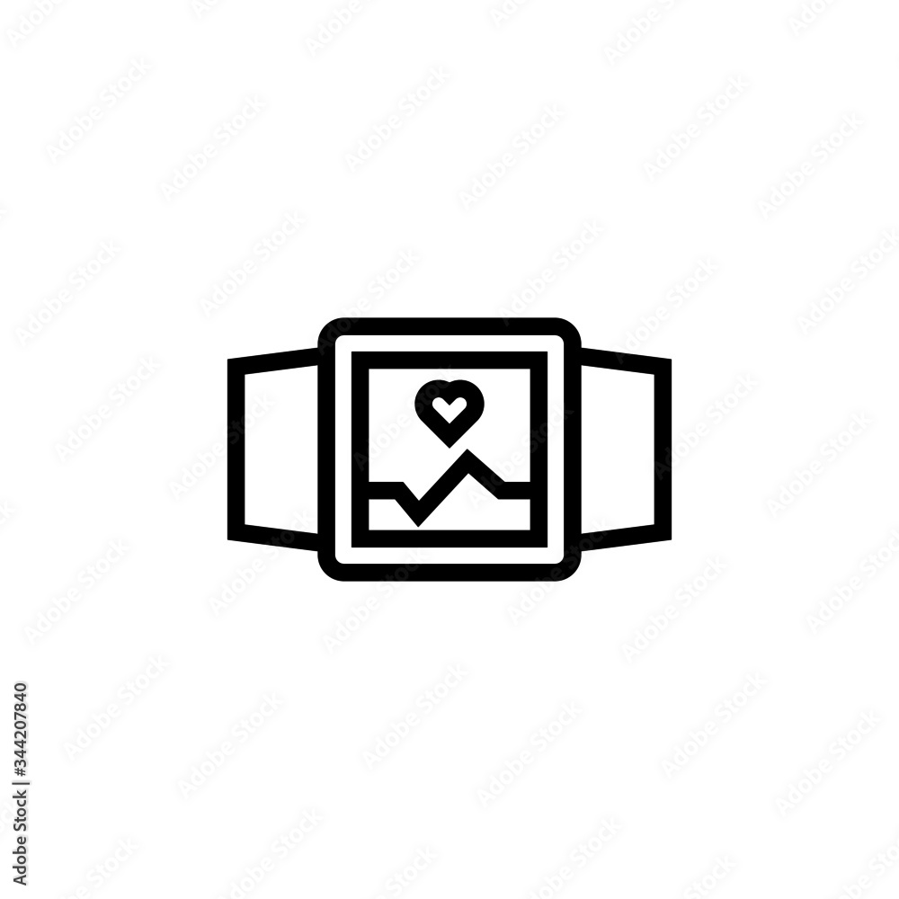 Poster activity tracker vector icon in outline, linear style isolated on white background