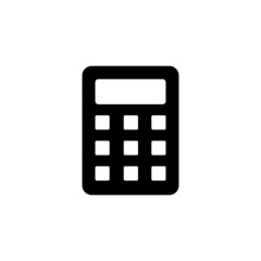 Calculator  vector icon in black solid style isolated on white background