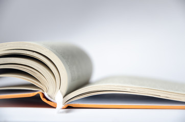 A small orange open book.