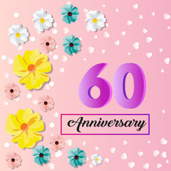 60 years anniversary celebration logo vector template design