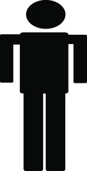 Man icon standing on a white background