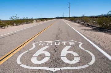 Poster Route 66 snelweg. Californië. VERENIGDE STATEN VAN AMERIKA. © Alex