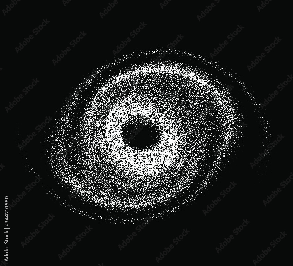 Aufkleber cosmic nebula, swirl and spiral made of dots and particles.