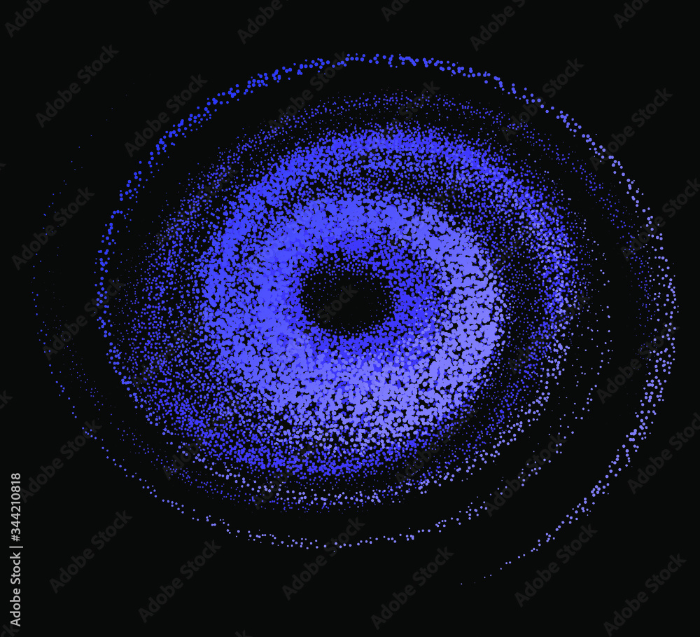 Aufkleber cosmic nebula, swirl and spiral made of dots and particles.